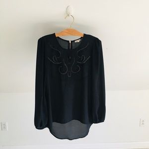 Black Tunic Blouse Top